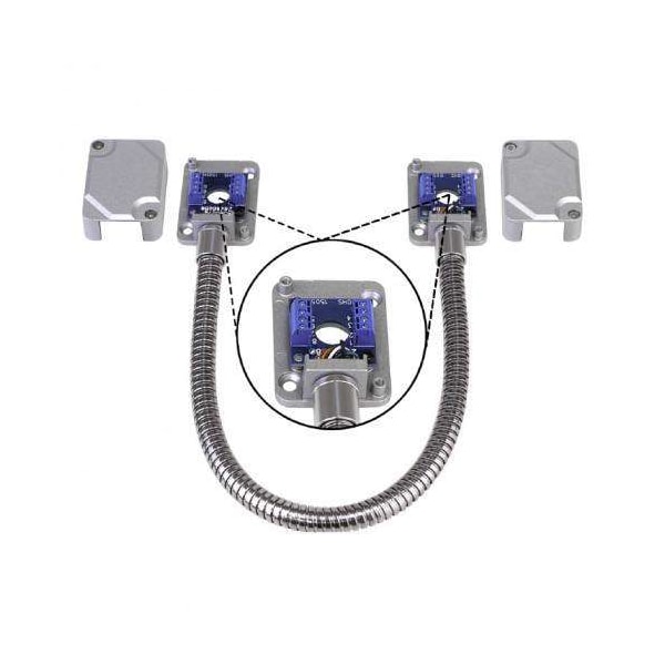 Armored door cord with terminal blocks Silver, maximum current 34 at 30VAC/VDC, cord length